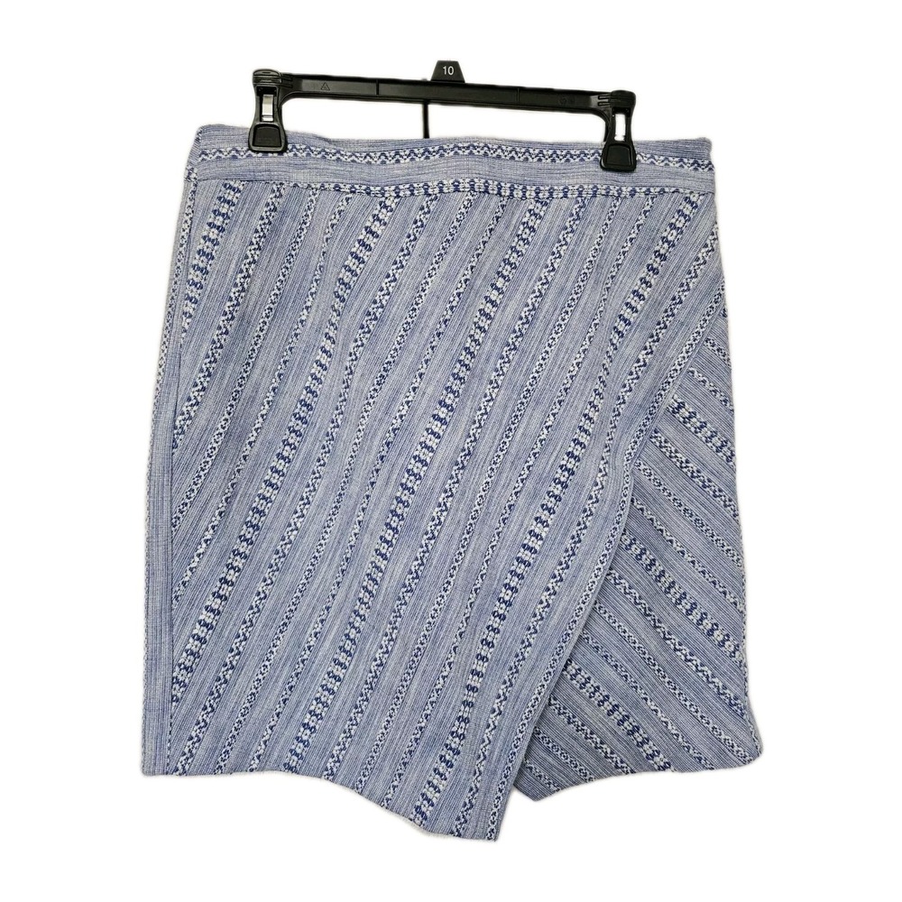 LOFT Blue and White Striped Mini Skirt
